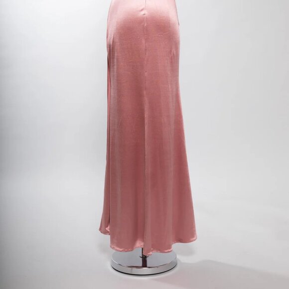 NEW LONG FORMAL SLEEVELESS SHEATH SOLID PROM DRESS W/ GATHERED WAISTLINE TC D601 - Picture 8 of 8